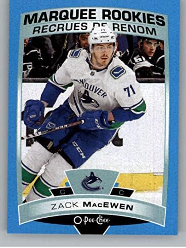 2019-20 O-Pee-Chee Mavi Sınır Hokeyi 524 Üst Güverte Opc'den Zack MacEwen Vancouver Canucks Resmi NHL Ticaret Kartı