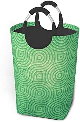 Yeşil Eğri Doku Büyük Kirli Giysiler Çanta, Taşınabilir Kirli Giysiler Çanta, Yumuşak Kavrama Kolu İle Su Geçirmez Kirli Giysiler