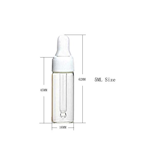 50 Adet 5 ML Doldurulabilir Şeffaf Cam uçucu yağ Şişeleri Göz Damlalık Şişeler Parfüm Kozmetik Sıvı Aromaterapi Losyon Örnek