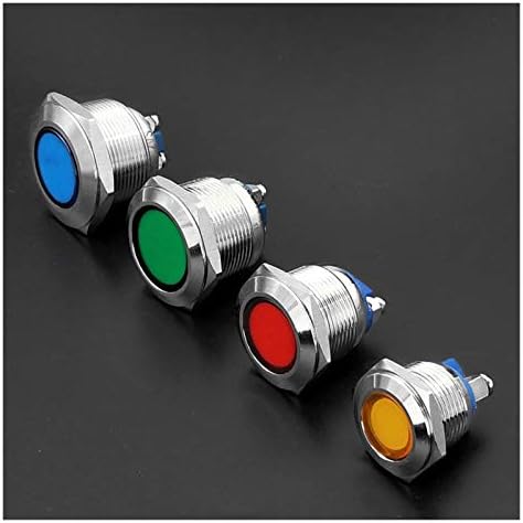 JYHSHENG Endüstriyel Elektrik gösterge ışıkları, yeşil 1 adet 12/16/19 / 22mm Mavi,3 V/5 V/12 V / 24 V/110 V / 220 V Su Geçirmez
