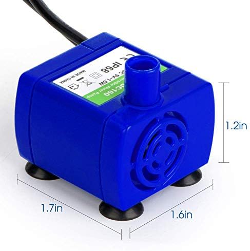 Beewarm Yedek Pompa için 84 oz / 2.5 L Kedi su çeşmesi Pet Çeşme Ultra Sessiz Uzun Ömürlü 6ft USB Güç Kablosu DIY (Su Pompası)
