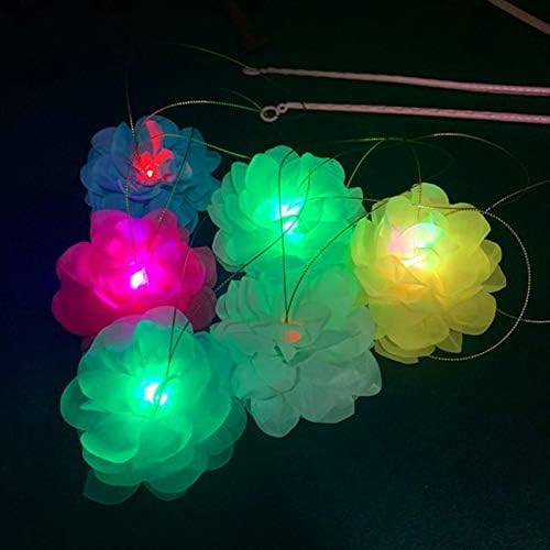 YESBAY asılı top ışıkları süsler, taşınabilir led ışık çiçeği Lotus çiçek lamba parlayan fener parti Festivali oyuncak rastgele