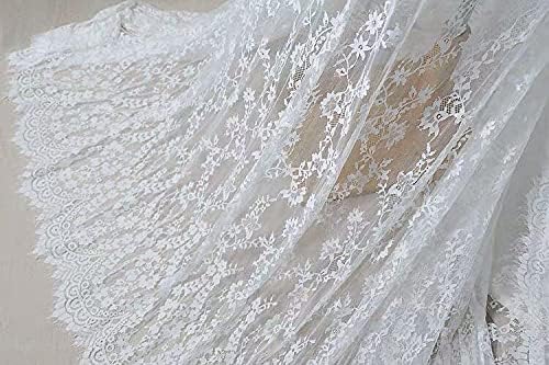 CİPUTRA 3 Metre Beyaz Kumaş Fransız Kirpik Dantel Kumaş DIY Zarif Dantel Nakış Elbise düğün elbisesi Aksesuarları