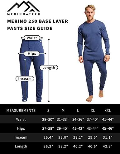 Merinos.teknoloji Merinos Yünü Baz Katman Erkek Alt Pantolon 100 % Merinos Yünü Midweight termal iç çamaşır Paçalı Don + Yün