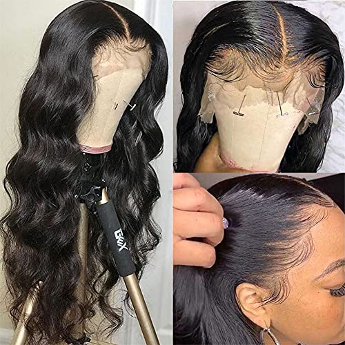 Healthair 13x4 İnsan Saç Dantel ön peruk Siyah Kadınlar ıçin 150 % Yoğunluk Brezilyalı Gevşek Vücut Dalga Dantel Ön peruk ıle