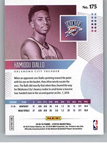 2018-19 Durum Özlemleri Basketbol 175 Hamidou Diallo SER / 94 Oklahoma City Thunder Çaylaklar 2 Panini'den NBA Basketbol Kartı