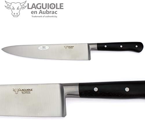 Laguiole en Aubrac fransız 5 parçalı aşçı bıçağı seti-abanoz sap-manyetik meşe ahşap bıçak bloğu-Fransa'dan dövme mutfak bıçakları
