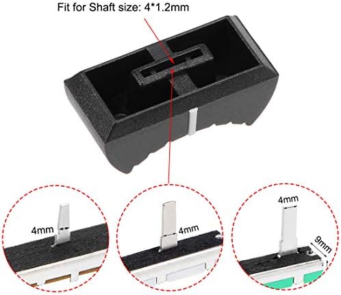 uxcell Düz Slayt Potansiyometre Düz Itme Topuzu Eklemek Mil 4x1. 2mm Siyah 5 adet Plastik
