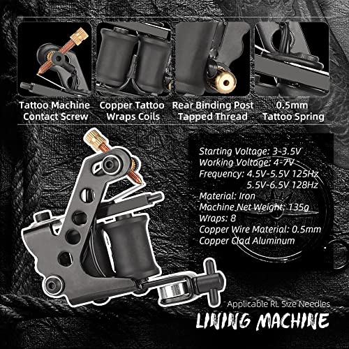 Bobin Dövme Makinesi Seti Alüminyum Alaşımlı Dövme Kolu Paslanmaz Çelik İğneler Set Style3