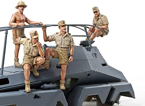 Rısjc 1/35 İKINCI Dünya savaşı Afrika Zırhlı Kolordu Reçine şekilli kalıp (4 Kişi, araba yok) boyasız ve demonte model seti