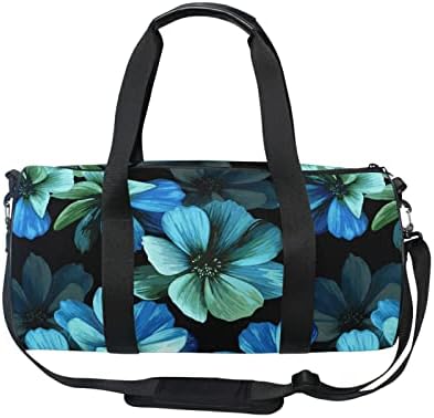 Spor Çantası Mavi Aqua Çiçek Spor spor çantası spor çantası Erkekler Kadınlar için