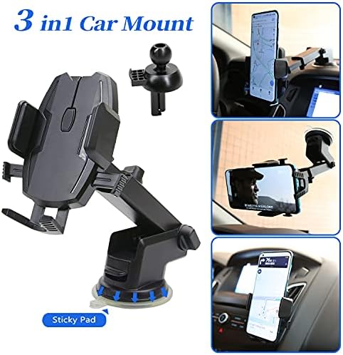 Araba için Telefon Tutucu, Otomatik Kilitleme Araç Telefonu Tutucu Yuvası, Araç Gösterge Paneli/Ön Cam/Havalandırma için Telefon