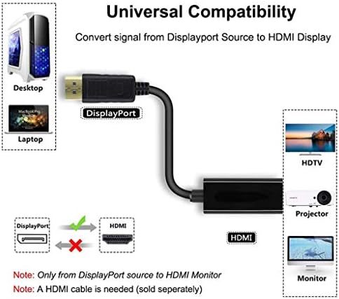 XJJZS DP HDMI 4 K Kablo, erkek Kadın PC DisplayPort HDMI Mikro Projektör Projektör TV TV Monitör 1.4 Laptop için (Boyut : Destek