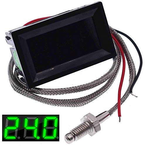 XH-B310 Dijital Tüp LED Ekran Termometre 12 V Sıcaklık Ölçer K-Tipi M6 Termokupl Test Cihazı-30~800C Termograf (Mavi)