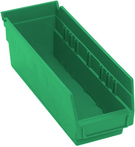KUANTUM DEPOLAMA SİSTEMLERİ K-QSB100GN-12 12'li Paket Plastik Raf Kutusu Saklama Kapları, 11-5 / 8 x 2-3 / 4 x 4, Yeşil
