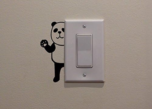 YINGKAI Sevimli Panda Ayı Arkasında Sallayarak ışık anahtarı Çıkartması Vinil Duvar çıkartması Sticker Sanat Oturma Odası Oyma