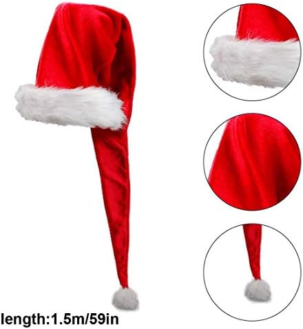 HOMEACC 5 Ayaklar Süper Uzun Santa Şapka, Yenilik Noel Şapka, Çocuklar ve Yetişkinler için Noel Süsler, Noel Yeni Yıl Şenlikli