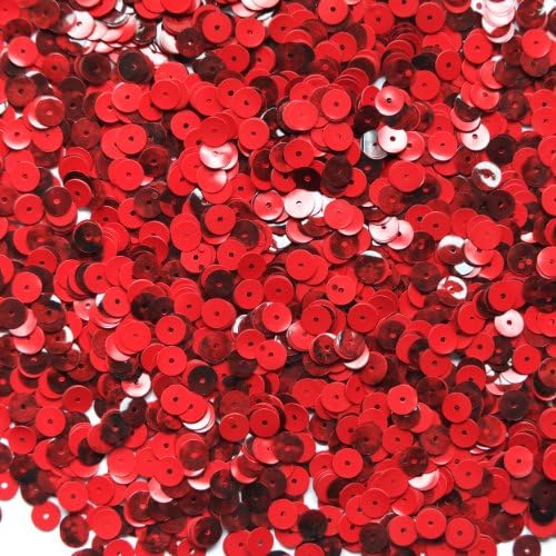 6mm düz pullu paillettes ~ Koyu Kırmızı Mermer Benekli Opak Parlak ~ ABD'de yapılan Nakış, aplike, sanat, el sanatları, gelin