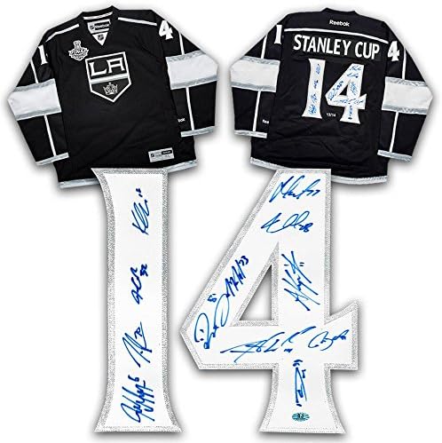 2014 Los Angeles Kings 12 Oyuncu Takımı İmzalı Stanley Kupası Forması / 14-İmzalı NHL Formaları
