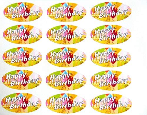 Minilabel Paketi 30, Mutlu Doğum Günü Mühürler, 51X25mm Oval Mühür Etiketleri, Çıkartmalar İçin Hediye Sarma, Presents, Zarflar,