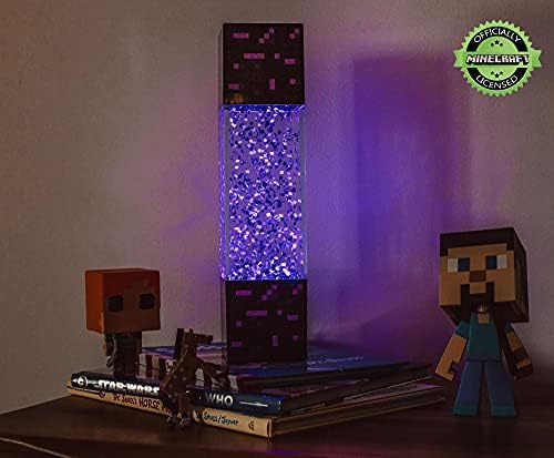 Ukonic Minecraft Çok Nether Portal Glitter Hareket Lambası / led ışık, Masa için Başucu Masa Lambası / Ev Dekor Aksesuarları