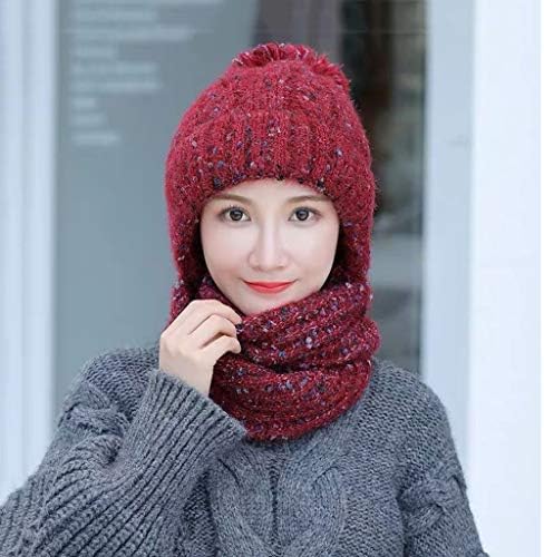 SPNEC Kış Aksesuarları Kadınlar için Kalın Sıcak Kadın Kış Bere Şapka Eşarp Seti Bayanlar Örme Şapka Eşarp Kış Seti