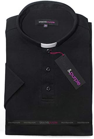 Siyah Renkte Clergy Polo Gömlek Kısa Kollu