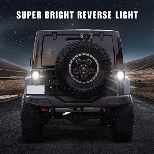 AUDEXEN LED park lambaları Jeep Wrangler JK JKU 2007-2018 ile Uyumlu, Benzersiz C Şekilli Tasarım Şeffaf Lens, 20W Ters ışıklar,