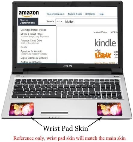Meffort Inc 17 17.3 İnç Laptop Notebook Cilt Sticker Kapak Sanat Çıkartması (Dahil 2 Bilek pedi) - Gri Siyah Girdap